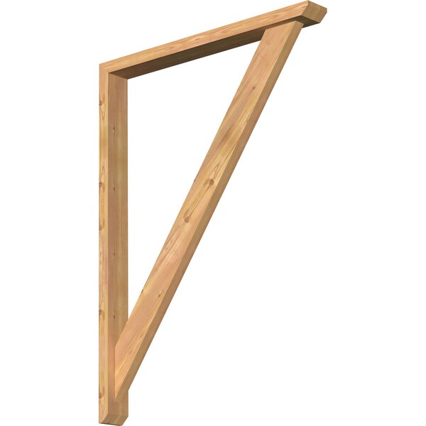 Ekena Millwork Traditional Slat Smooth Bracket w/ Offset Brace, Western Red Cedar, 3 1/2"W x 32"D x 44"H BKT0402X32X44TRA06SWR - main